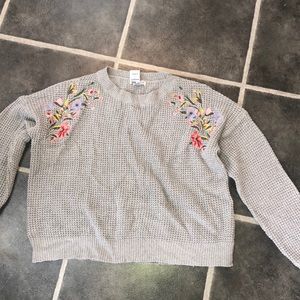 floral embroidered sweater